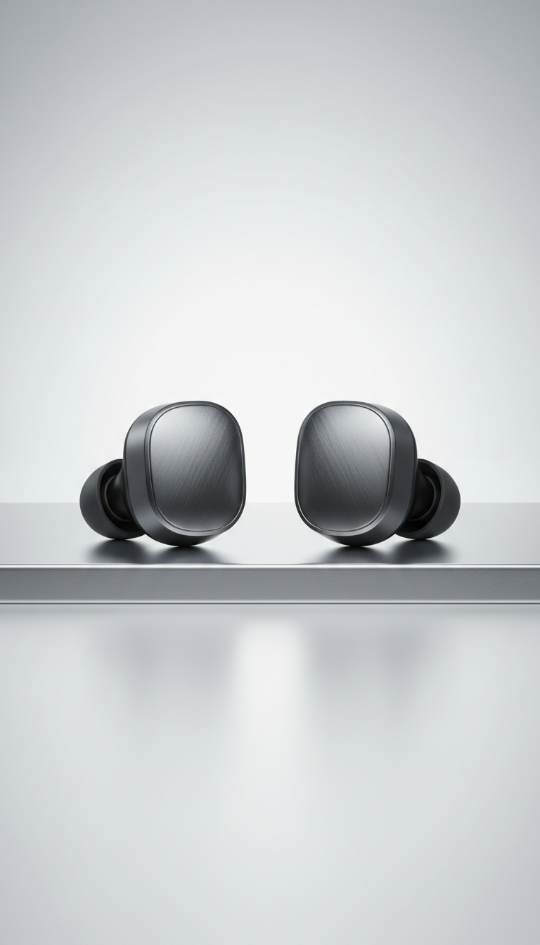 AI Earbuds with Brushed Aluminum Finish