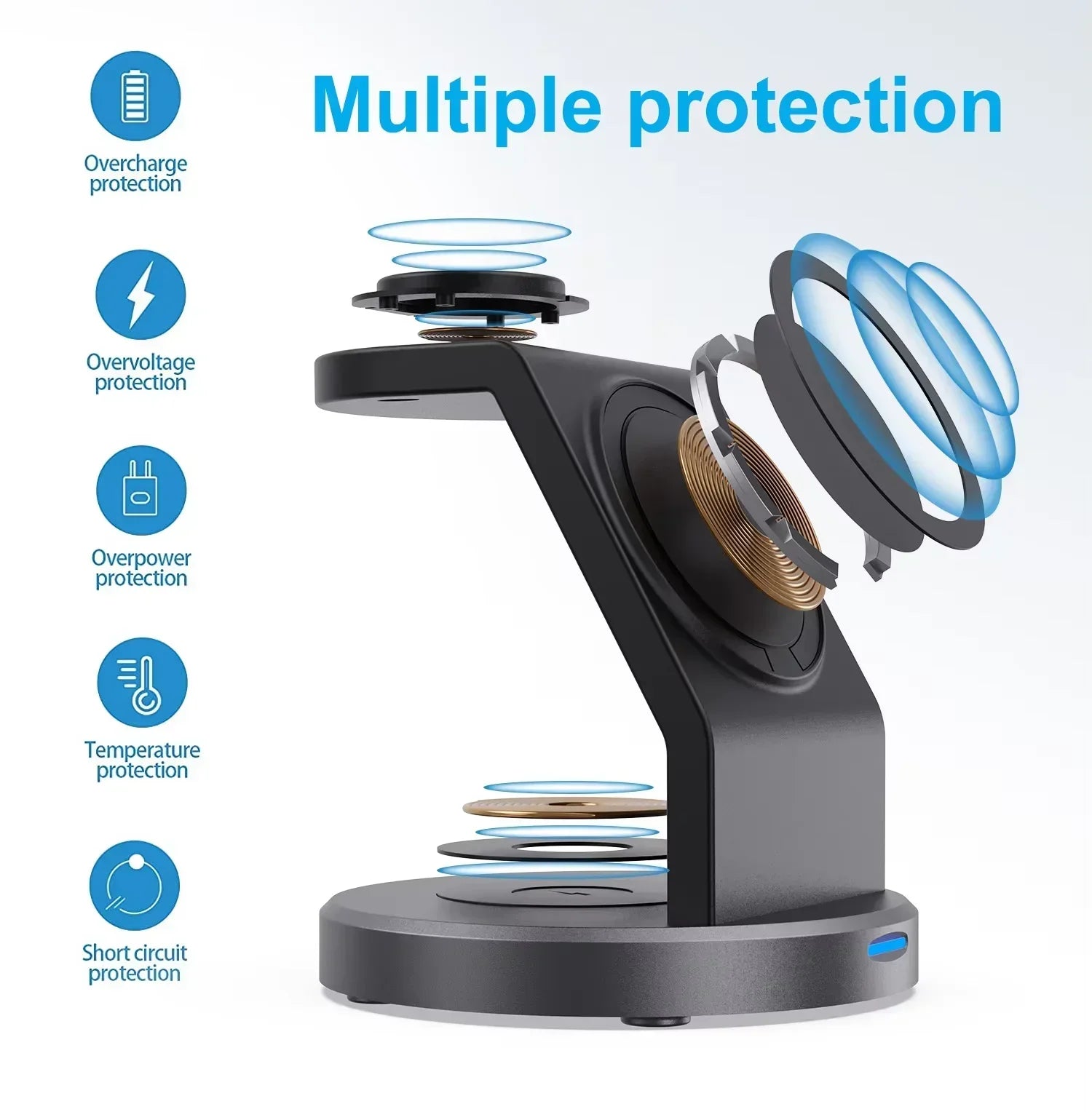 PowerHub 3 In 1 Max Power Magnetic Wireless Charger Stand For iPhone 13 14 15 16 Pro Max iWatch AirPods Station Dock MagSafe Fast Charging Station