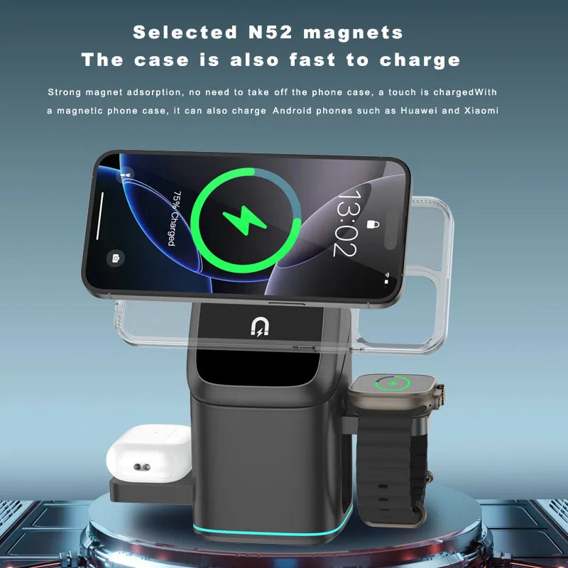PowerHub 3 in 1 Magnetic Wireless Charging Station