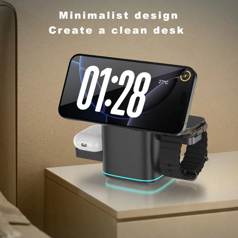 PowerHub 3 in 1 Magnetic Wireless Charging Station