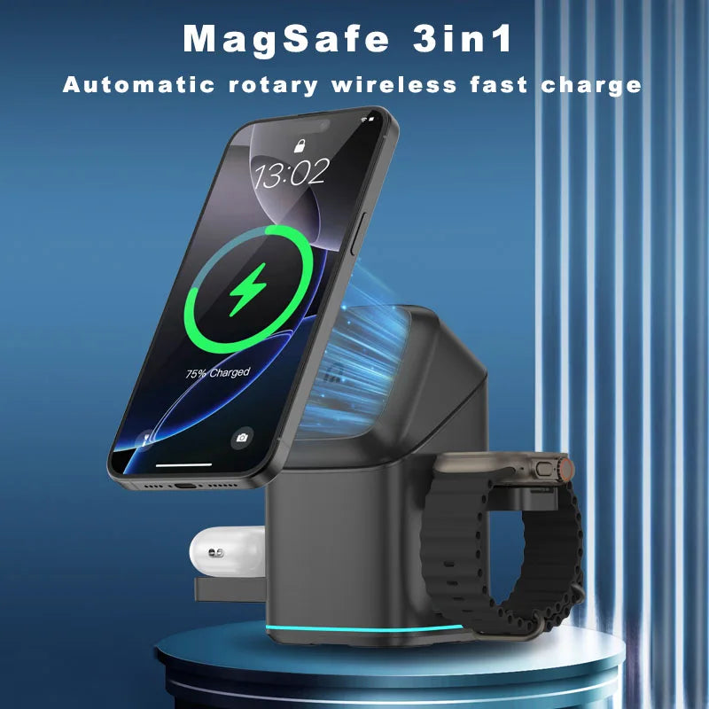 PowerHub 3 in 1 Magnetic Wireless Charging Station
